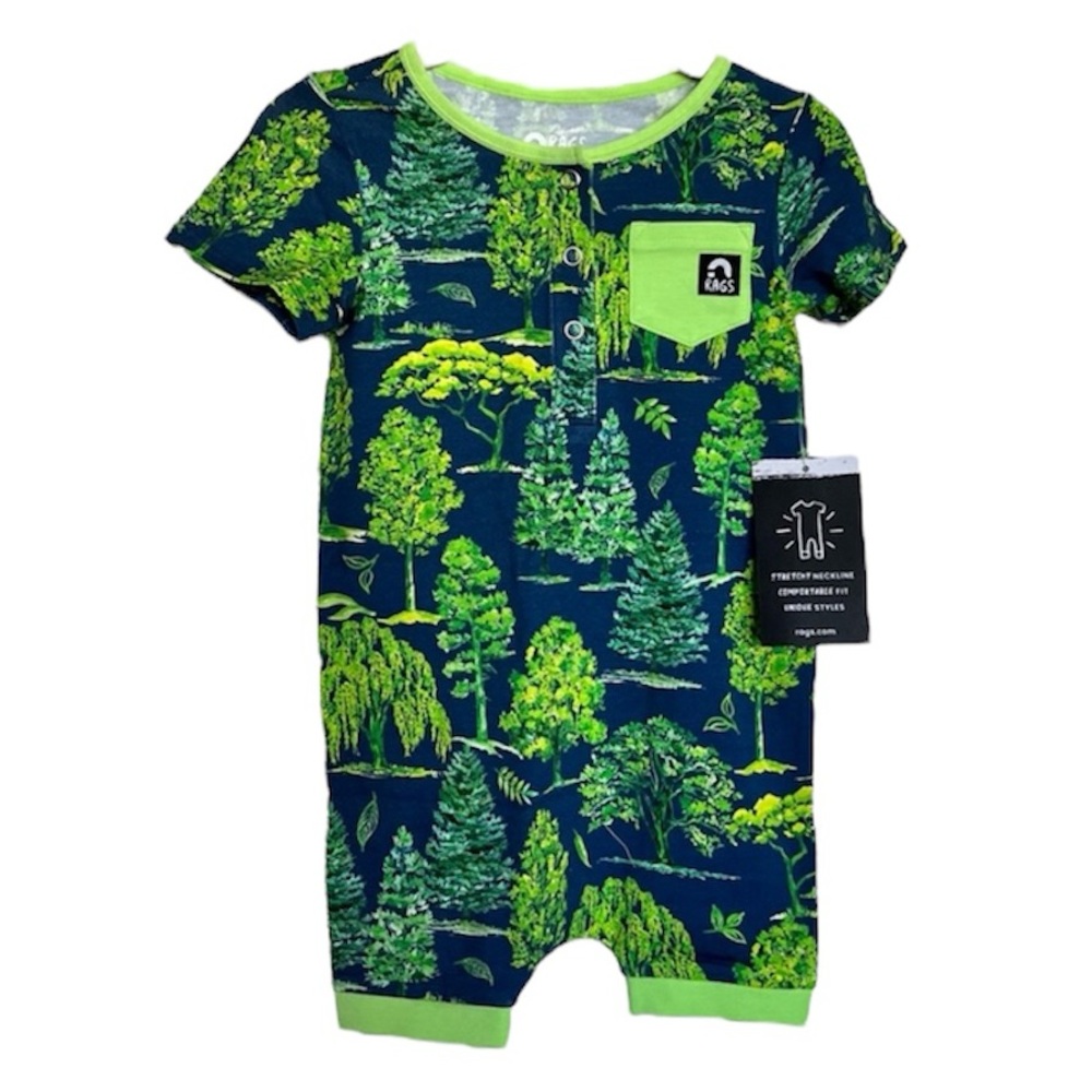 NWT Rags Arbor Day henley short romper